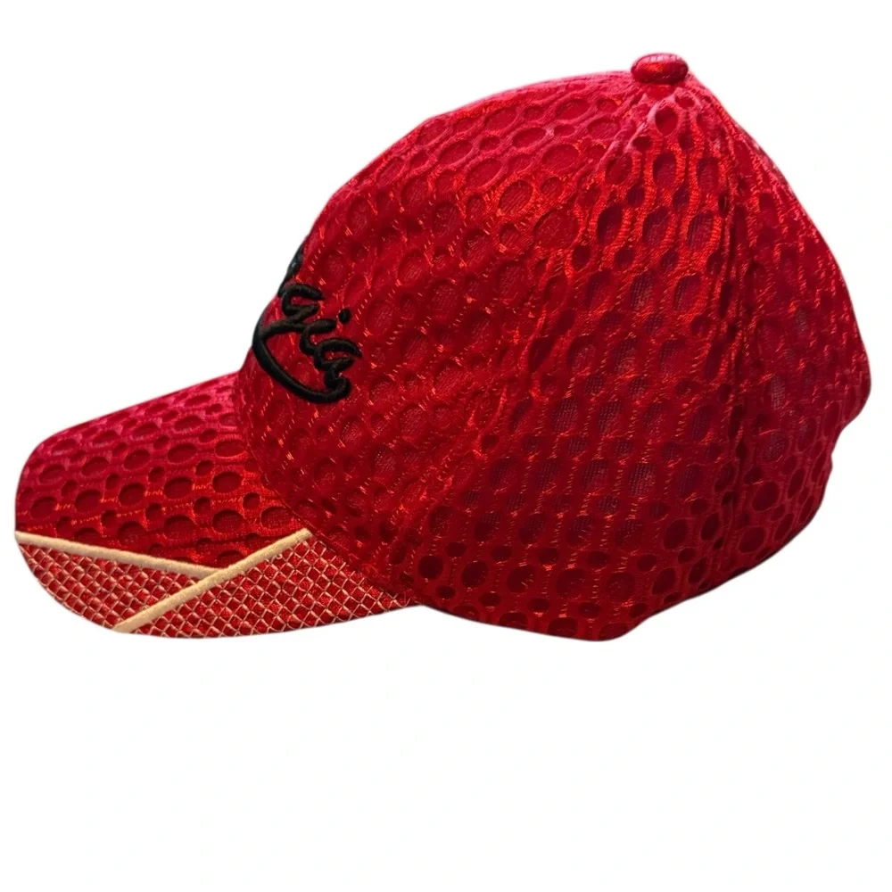 Georgia Red Mesh Baseball Cap with Black Script